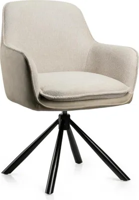 Zdjęcie produktu dla HowHomely | Krzesła do jadalni - Ciano - Beżowe - z funkcją automatycznego powrotu - Nowoczesne, ergonomiczne krzesło biurowe