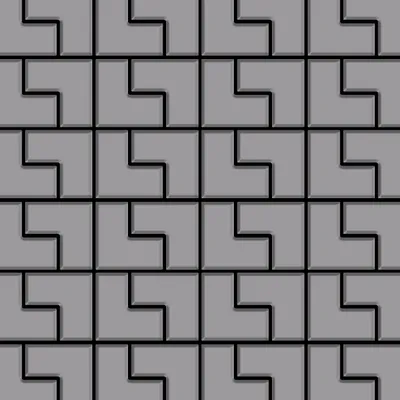 Produktbild von Mosaik Fliese massiv Metall Edelstahl matt grau 1,6mm stark Kink-S-S-MA