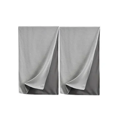 Produktbild von 2PC Grau Kühlhandtuch für Sport,100×33cm,Bis zu 15°C kälter als die Umgebungstemperatur,reaktivierbar durch Anfeuchten&Ausschütteln,für Sport,Wandern