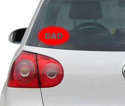 Produktbild von Aufkleber / Autoaufkleber - JDM - Die cut - DAD EURO OVAL Father - Folie Auto Decal Sticker - rot -139mm x86mm