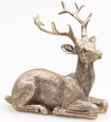 Immagine prodotto di Quadro Massamarkt cervo sdraiato 11x8x11cm oro