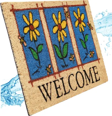 Produktbild von Betz Kokosmatte aus 100% Kokos - Fußmatte - Fußabstreifer –Schmutzfangmatte Muster Welcome Größe 40 cm x 60 cm x 1,5 cm