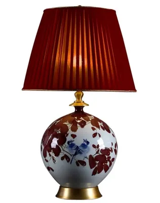 Obrázek produktu pro Fine Asianliving Čínská stolní lampa porcelánová se stínítkem E27 Orientální stolní lampa keramická noční lampičky ložnice obývací pokoj