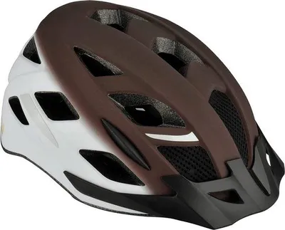 Produktbild von Famanu Fahrradhelm Schokabsorberend - Braun/Weiß, Größe M