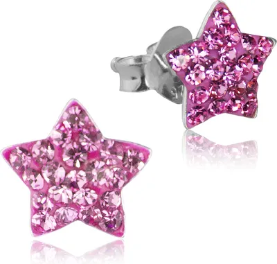 Produktbild von LUISIA® Ohrringe Stern mit Premium Kristallen - 925 Sterling Silber - Pink