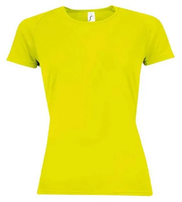 Image de SOLS - T-shirt « Sporty » pour femmes à manches raglan LT2069 (L) (jaune fluo)