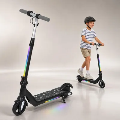 Produktbild von Elektroscooter Kinder mit Langstrecken Akku, bis zu 15km/h Kinderroller, Schnelle Installation und zu Tragen E-Roller Für Kinder Elektroroller Schwarz