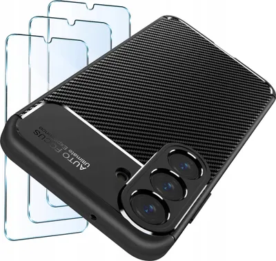 Zdjęcie produktu dla Zestaw Etui Do Samsung A26 5G Pancerne Carbon Case + 3 Sztuki Szkło