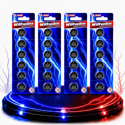 Produktbild von 20 x CR1220 WILHELM Blister Lithium Knopfzelle 3V 40mAh ø12x2,0mm Batterie DL1220, KI-generiertes Bild