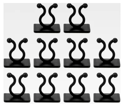 Produktbild von 100 Stück Pflanzenclips für Wände, verstellbare Kabelklemmen, 7,2 mm Pflanzenfixierer, selbstklebende Haken zur Drahtbefestigung für Innen- und Außendekoration - Schwarz
