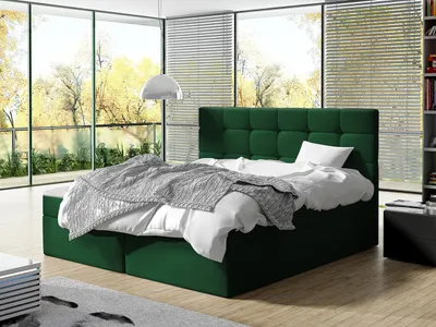 Obrázok produktu pre Kontinentálna manželská posteľ 140x200 CAROLA - zelená + topper ZDARMA