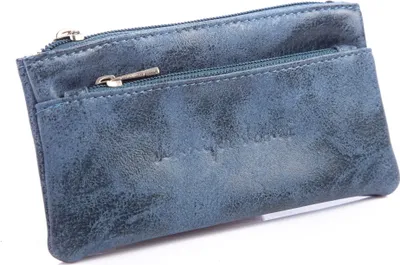 Produktbild von Jennifer Jones Schlüsseltasche, hochwertiges Kunstleder, 2 Reißverschlusstaschen, kompakt, blau
