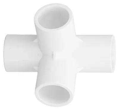 Produktbild von 10 Stück PVC-Rohrverbinder 25 mm Innendurchmesser T-Eckverschraubungen Kunststoff-T-Verschraubung 4-Wege-PVC-Verschraubung (Weiß)