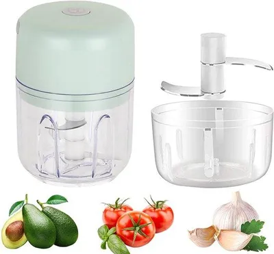 Image de Mini-hachoir à légumes électrique, 250 ml, vert, rechargeable