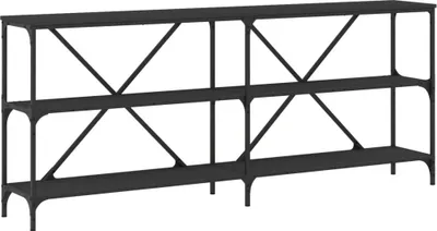 Obrázek produktu pro vidaXL Konzolový stůl černý 180x30x75 cm Materiál dřevo a železo