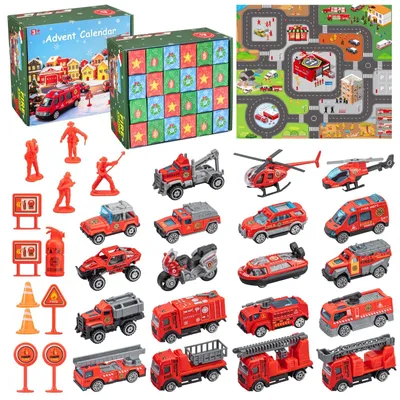 Imagen del producto de Calendario de Adviento 2026 Bomberos Calendario de Adviento Coches para Niños a partir de 3 Años