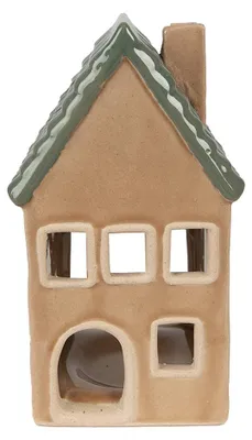 Produktbild von Clayre & Eef Teelichthalter Haus 15 cm Braun Porzellan