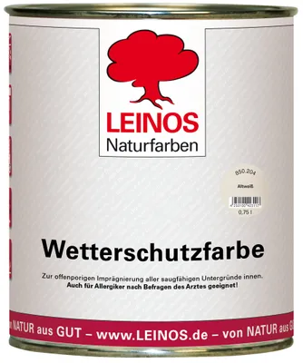 Produktbild von LEINOS Wetterschutzfarbe Altweiß 0,75 l für Holz außen, deckend, elastisch