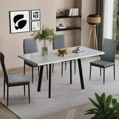 Immagine prodotto di tavolo da pranzo allungabile Vicco Tisko Bianco/nero 160 x 80 cm con piano d'appoggio allungabile, Model 57489