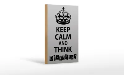 Produktbild von Holzschild Spruch 12x18cm Keep Calm think different