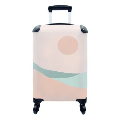 Produktbild von MuchoWow® Koffer Handgepäck Trolley Rollkoffer Kleine Reisekoffer mit 4 Rollen - Sommer - Strand - Sonne - Cabin Size < 55x40x23 cm & 55x40x20 cm - Fotokoffer - Kabinenkoffer - Boardgepäck - Reise-Box - Reisekoffer - Reisegepäck - Koffer mit Bild - Trolley für Kinder