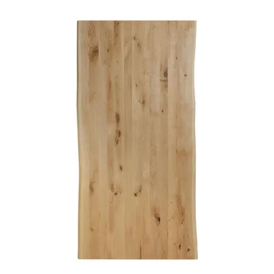 Produktbild von Tischplatte Eiche massiv 4 cm 240cm Länge mit Baumkante Kratzfest & natürlich geölt, Hochwertige Massivholzplatte, Esstisch, Schreibtisch, 240x100x4cm