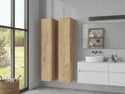 Produktbild von PLATAN ROOM koupelnová nástěnná skříňka Koupelnová skříňka vysoká 160 cm Koupelnová nástěnná skříňka s matnými čely a funkcí push-to-open