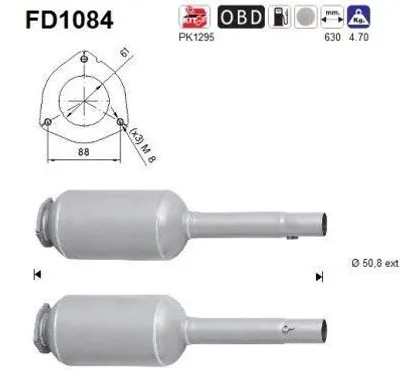 Produktbild von AS FD1084 Dieselpartikelfilter Rußpartikelfilter DPF für FIAT GRANDE PUNTO (199) Abgasanlage Diesel
