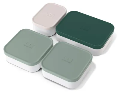 4er-Set grüne Bento-Einsätze, BPA-frei, 95–210 ml