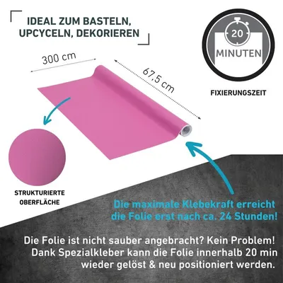 Produktbild von Klebefolie Unimatt fuchsia - 67,5x300cm
