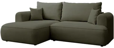 Produktbild von Selsey Ovo Mini – Ecksofa mit Schlaffunktion, links – Olivgrün – Chenille, Easy Clean