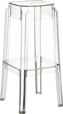 Image de Tabouret de bar moderne - chaise design et confortable - Résistant aux intempéries, empilable et résistant aux UV. Couleur : Transparent