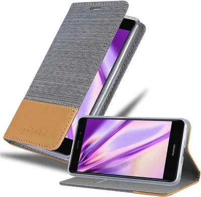 Produktbild von Cadorabo Hülle für Huawei Enjoy 7 PLUS Schutzhülle in Grau Handy Hülle Etui Book Case Cover