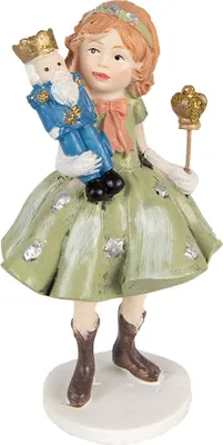Immagine prodotto di Clayre & Eef figurina decorativa bambino 12 cm verde in poliresina