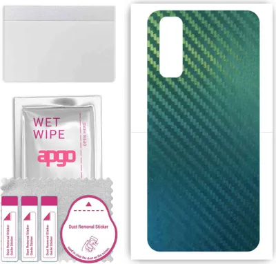 Produktbild von apgo Rückseite Schutzfolie, Skin, kompatibel mit Vivo Y50t, Hinten Displayschutzfolie aus Vinylfolie, kratzfest, einfache Montage - Kohlenstoff-Chamäleon CAKA1