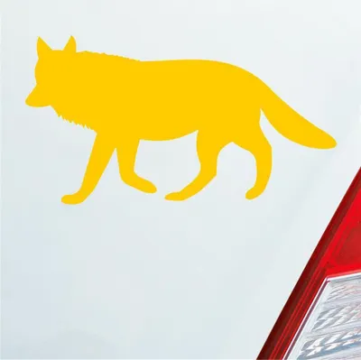 Produktbild von Auto Aufkleber Wolf Wulf Tier Hund Dog 18x10 cm Gelb Sticker Heckscheibenaufkleber