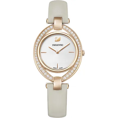 Produktbild von Swarovski 5376830 Damen-Armbanduhr, Edelstahl-Gehäuse, Leder-Armband