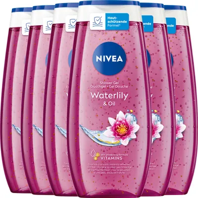 Produktbild von NIVEA Pflegedusche Waterlily & Oil Pflegeöl-Perlen Duschgel pflegend 6 x 250 ml