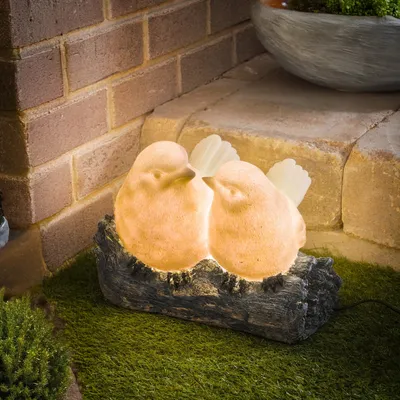 Produktbild von esotec Solarleuchte Gartenfigur Vogelpärchen Vögel auf Baumstamm outdoor 102681