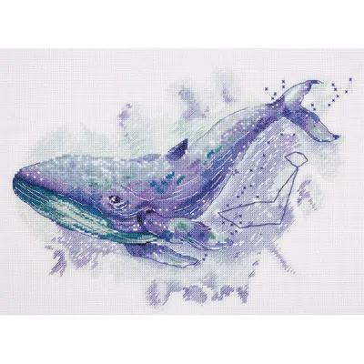 Obrázek produktu pro Sada křížkového vyšívání "Velryba" 31x23cm, počítaný vzor