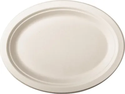 Produktbild von Papstar 81329, Teller, Oval, Zuckerrohr, Weiß, Einfarbig, 50 Stück(e)