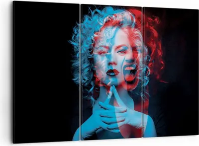 Produktbild von Bild auf Leinwand - Leinwandbild - 3 Teile - Schwarz Frau Emotionen - 105x70cm - Wand Bild - Wanddeko - Wandbilder - Leinwanddruck - Bilder - Wanddekoration - Leinwand bilder - CE105x70-4472