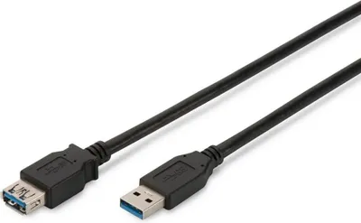 Immagine prodotto di DIGITUS USB 3.0 Verlängerungskabel Typ A -A St/Bu  3.0m,  sw