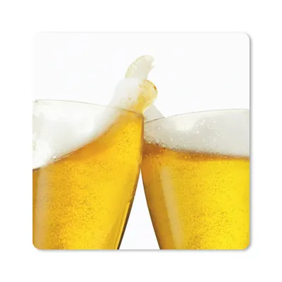 Produktbild von MuchoWow® Mauspad Mousepad Toasting-Biere auf weißem Hintergrund 30x30 cm - Mousepads - Maus Mat - Pad - Mausunterlage - Gaming