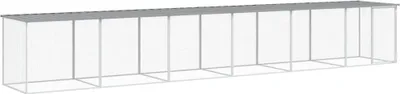 Produktbild von Hühnerkäfig mit Dach Hellgrau 603x98x90 cm Verzinkter Stahl