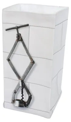 Aufbewahrungsbox für Couverts, Baumwolle, 12x12x25 cm, grau