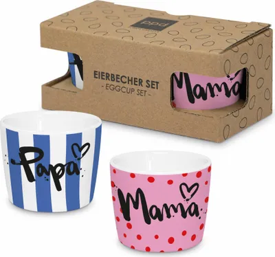 Obrázok produktu pre PPD Formart Mama+Papa sada na vajíčka, 2-dielna, pohárik na vajíčka, držiak na vajíčka, nová kostná Čína, 162403081