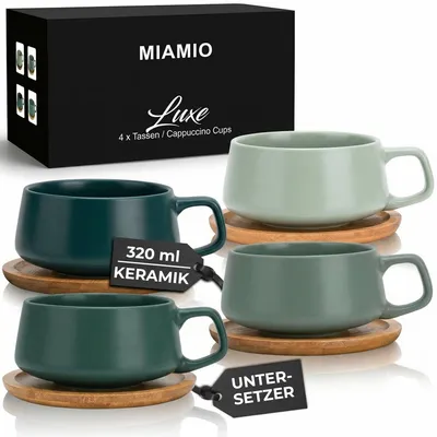 MIAMIO Luxe Cappuccinotassen-Set Evergreen