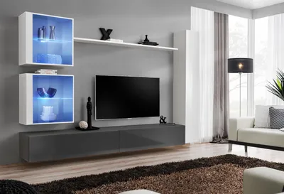 Obrázek produktu pro Bílá nástěnná skříňka do obývacího pokoje Televizní stolek Designový nábytek Nástěnná skříňka Příborník