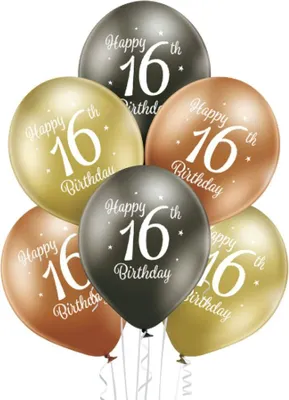 Produktbild von Luftballon Ø30cm Happy 16th Birthday | 6 Stk.